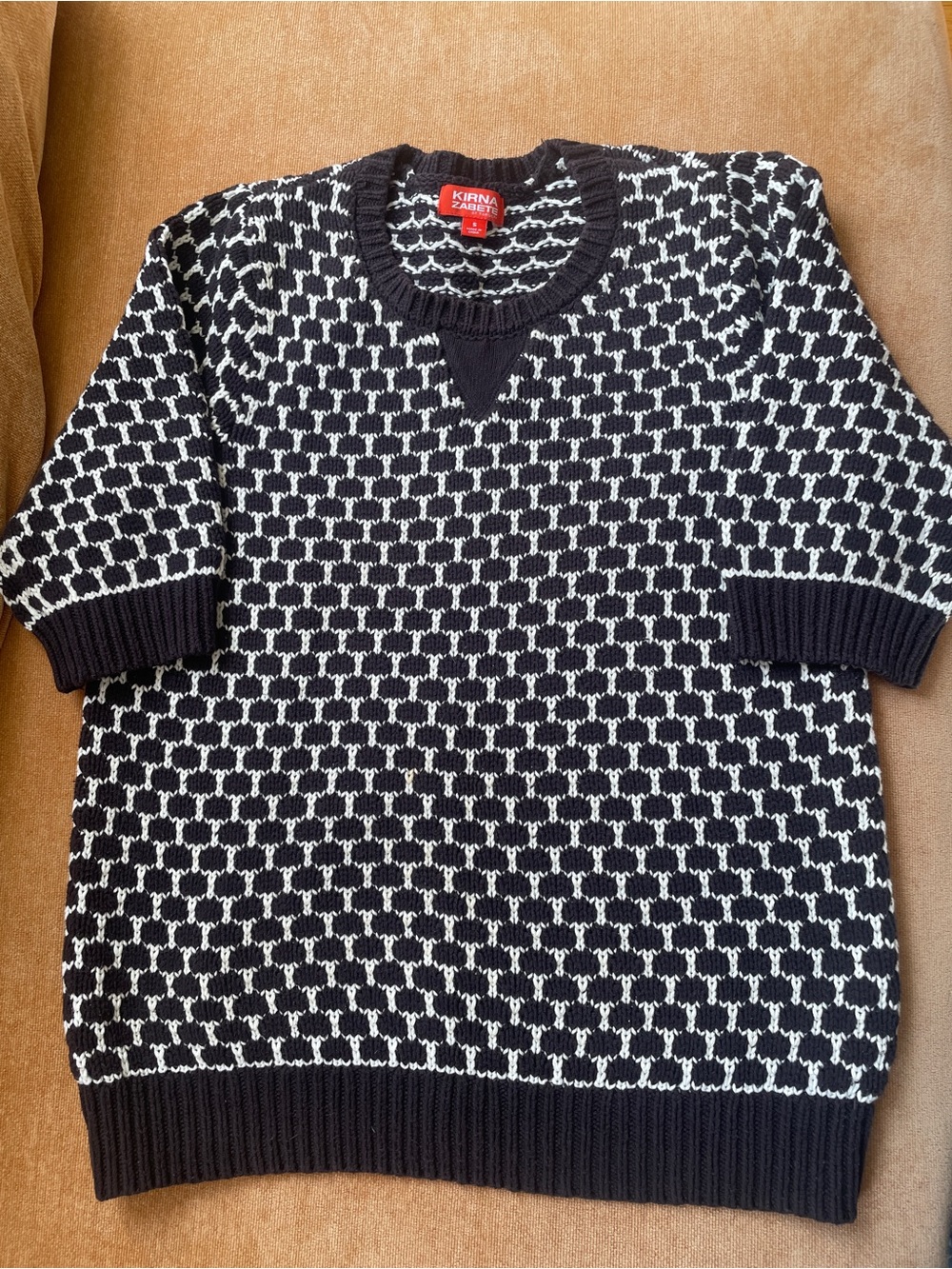 Kirna Zabete Black and White cotton  Crewneck Sweater bluson. Size S but fits M